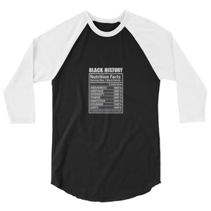 Black History 3/4 sleeve raglan shirt