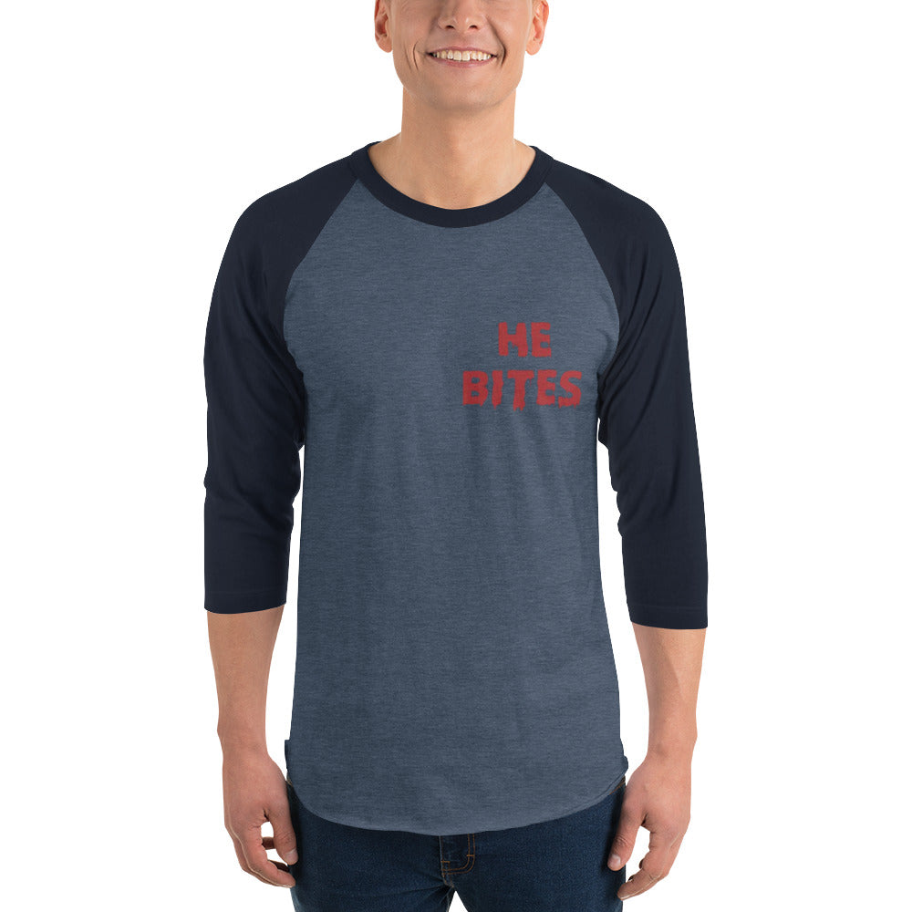 He Bites 3/4 sleeve raglan shirt