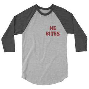 He Bites 3/4 sleeve raglan shirt