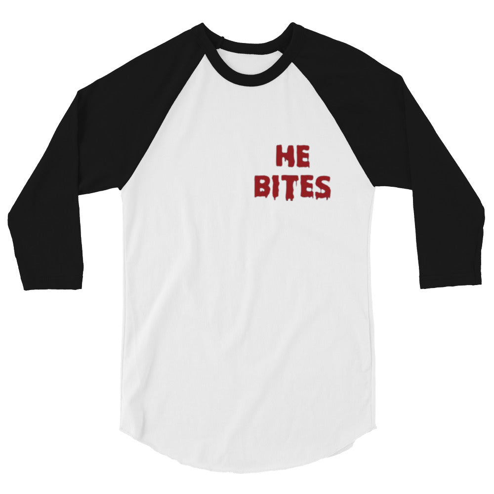 He Bites 3/4 sleeve raglan shirt