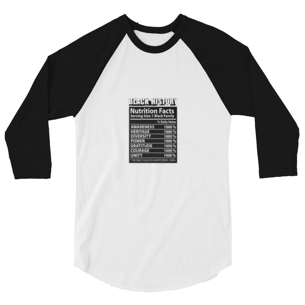 Black History 3/4 sleeve raglan shirt