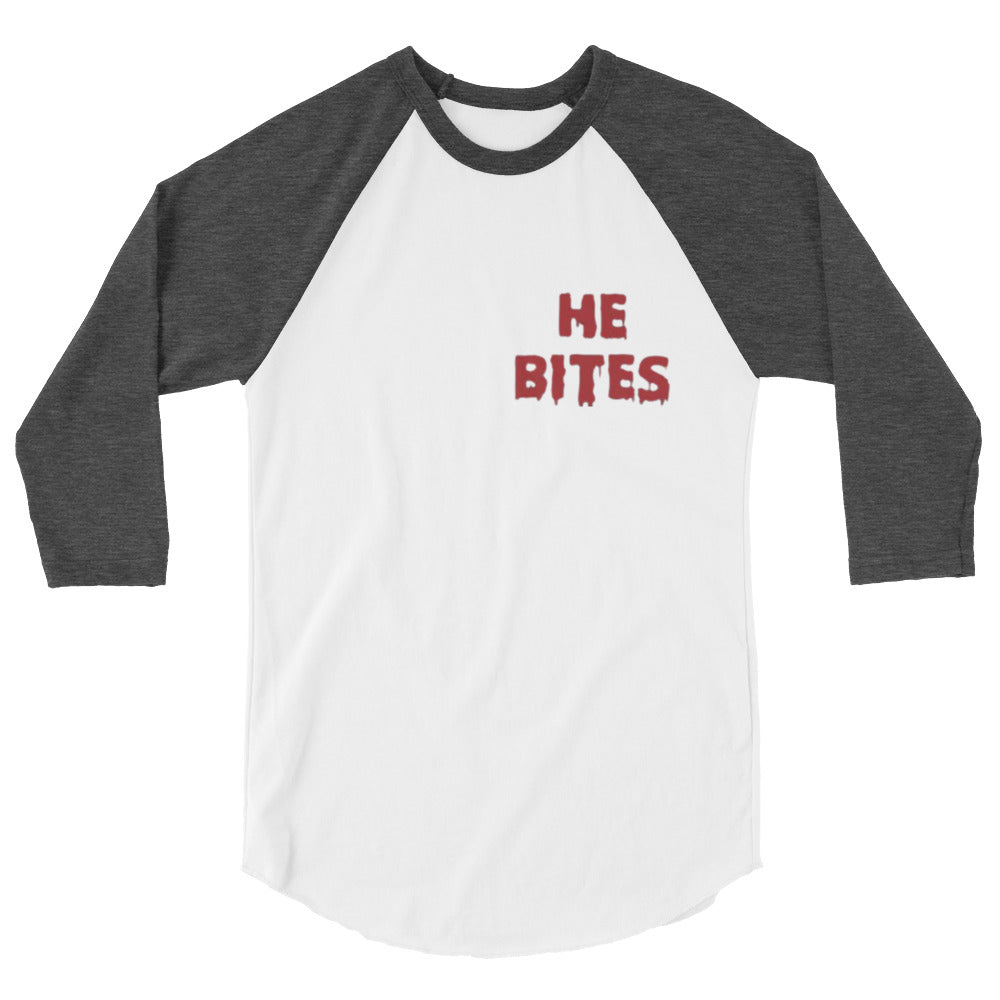 He Bites 3/4 sleeve raglan shirt