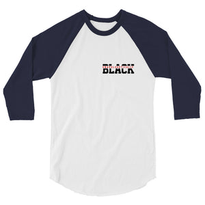 Blackk 3/4 sleeve raglan shirt