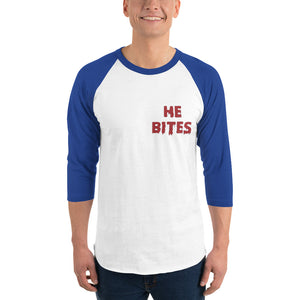 He Bites 3/4 sleeve raglan shirt