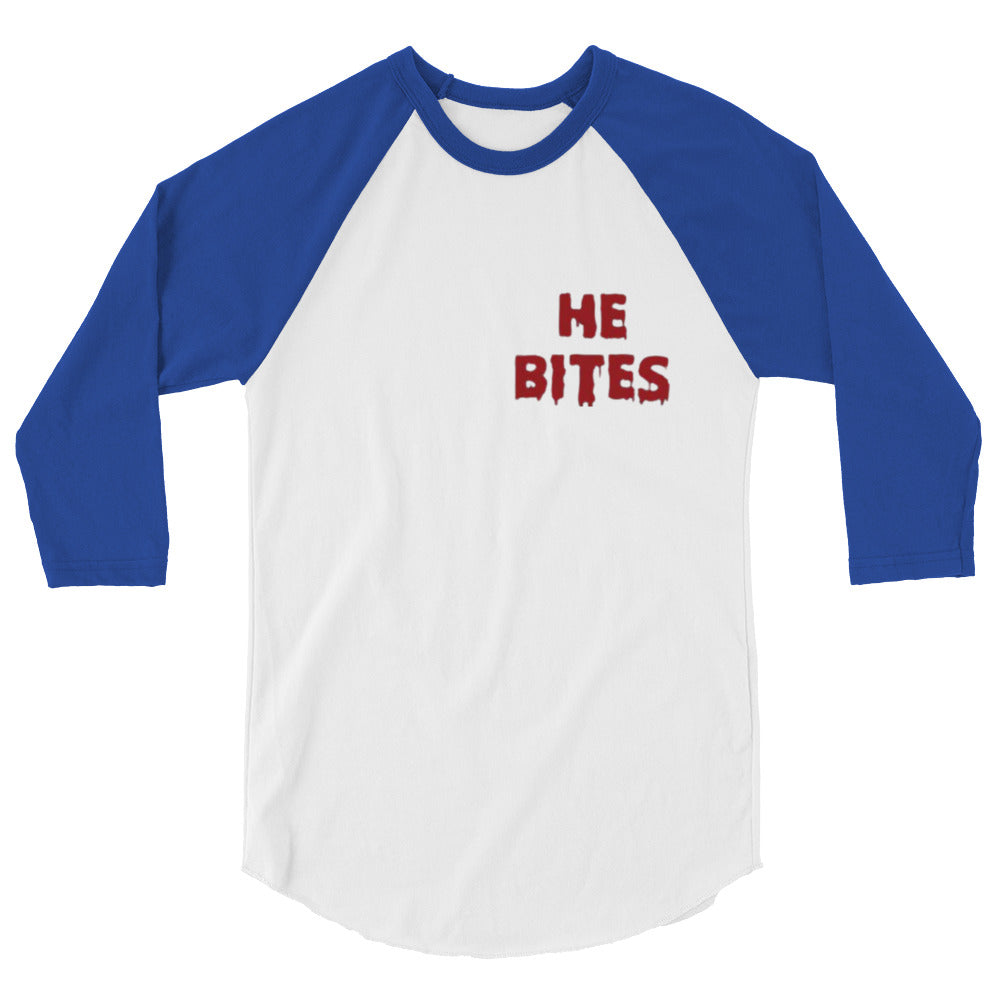 He Bites 3/4 sleeve raglan shirt