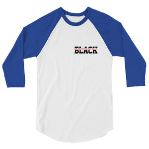 Blackk 3/4 sleeve raglan shirt