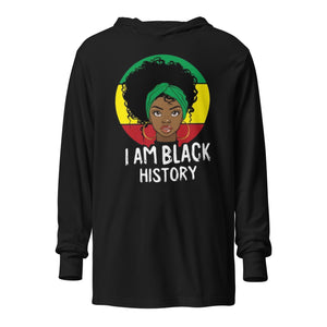 I am Black History Hooded long-sleeve tee