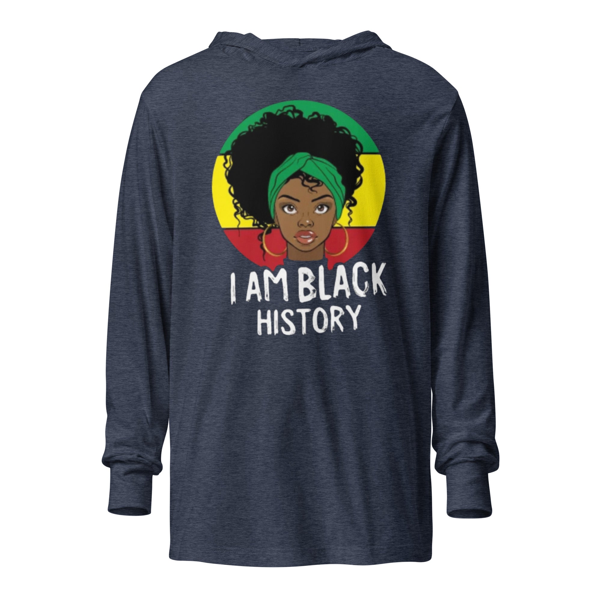 I am Black History Hooded long-sleeve tee