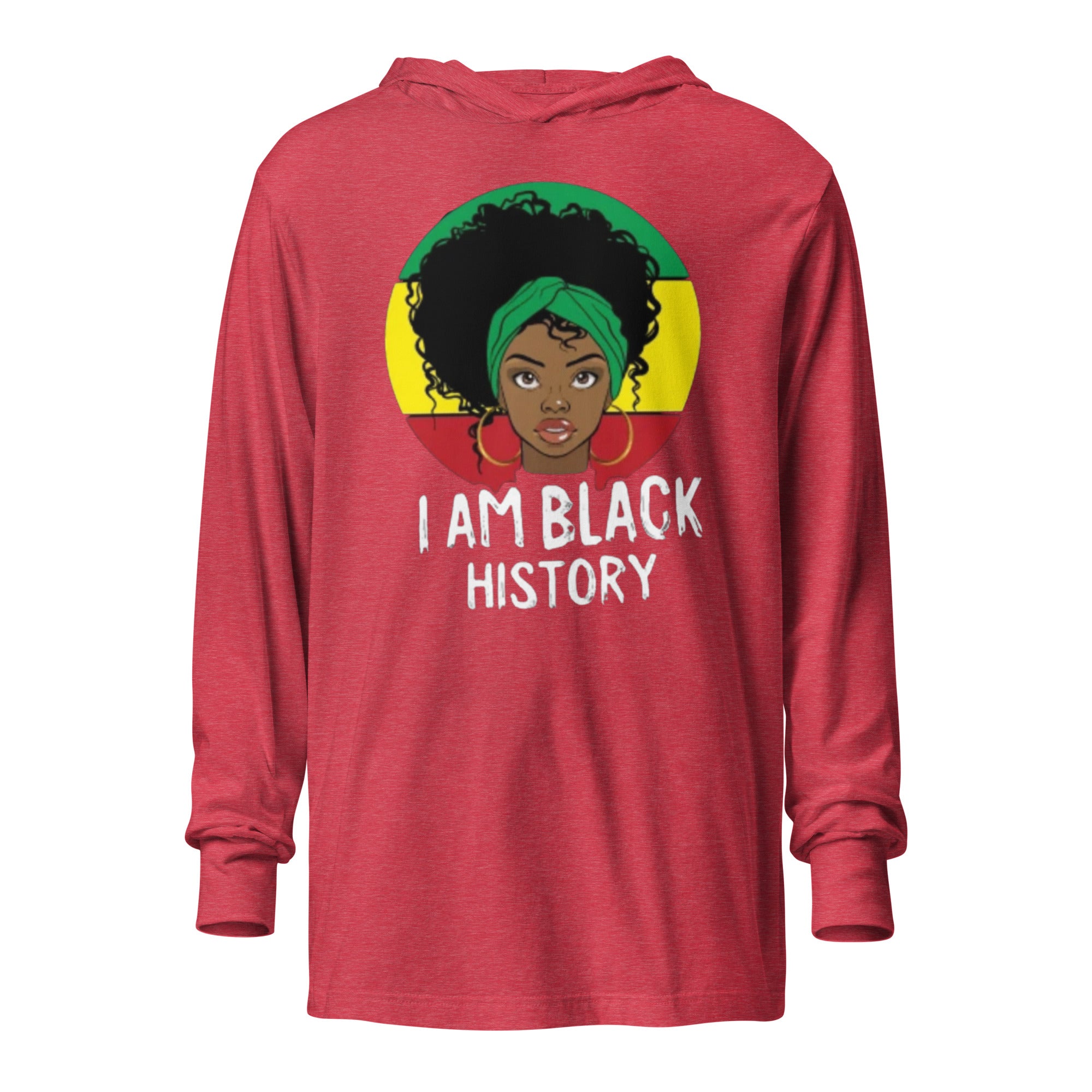 I am Black History Hooded long-sleeve tee