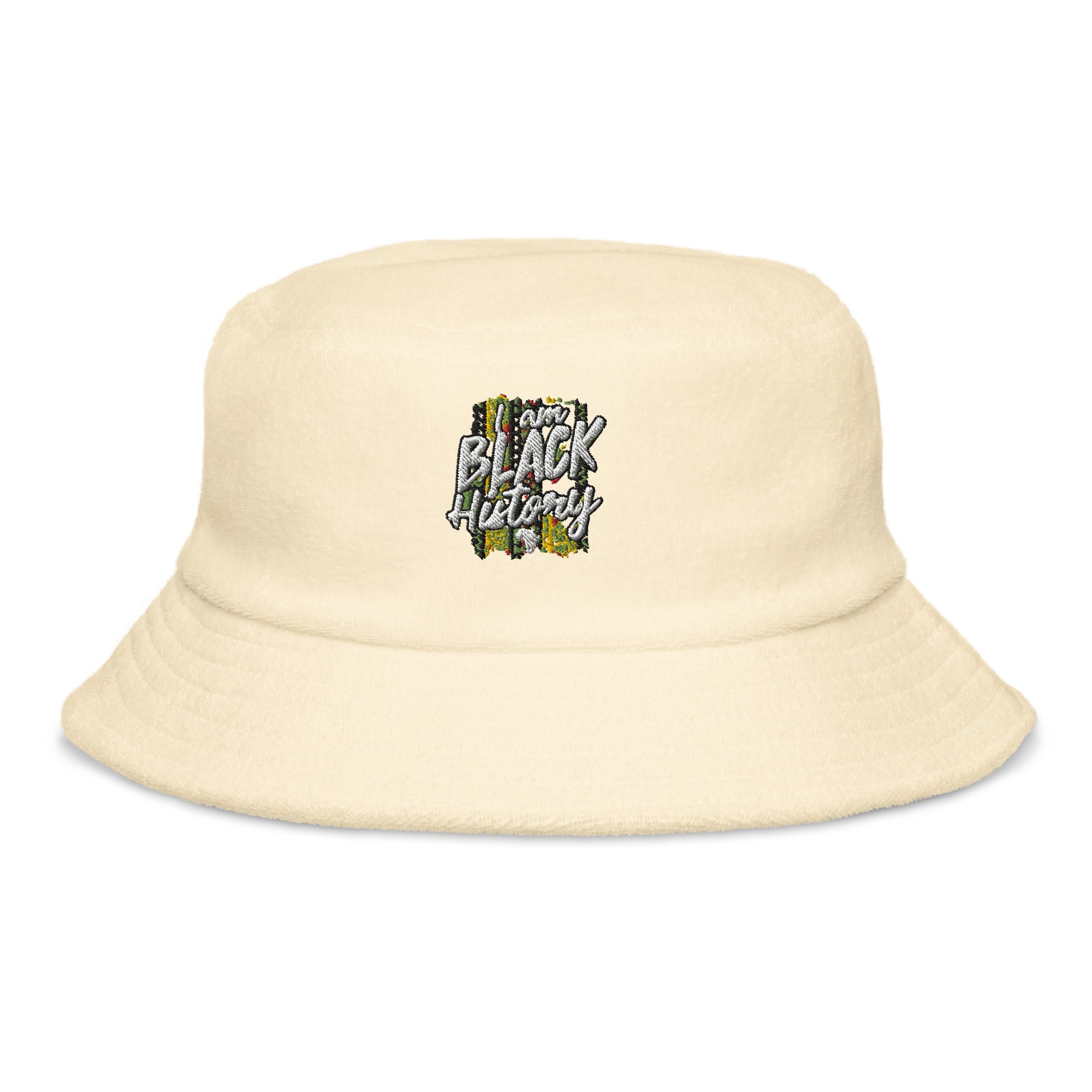 Black History Unstructured terry cloth bucket hat
