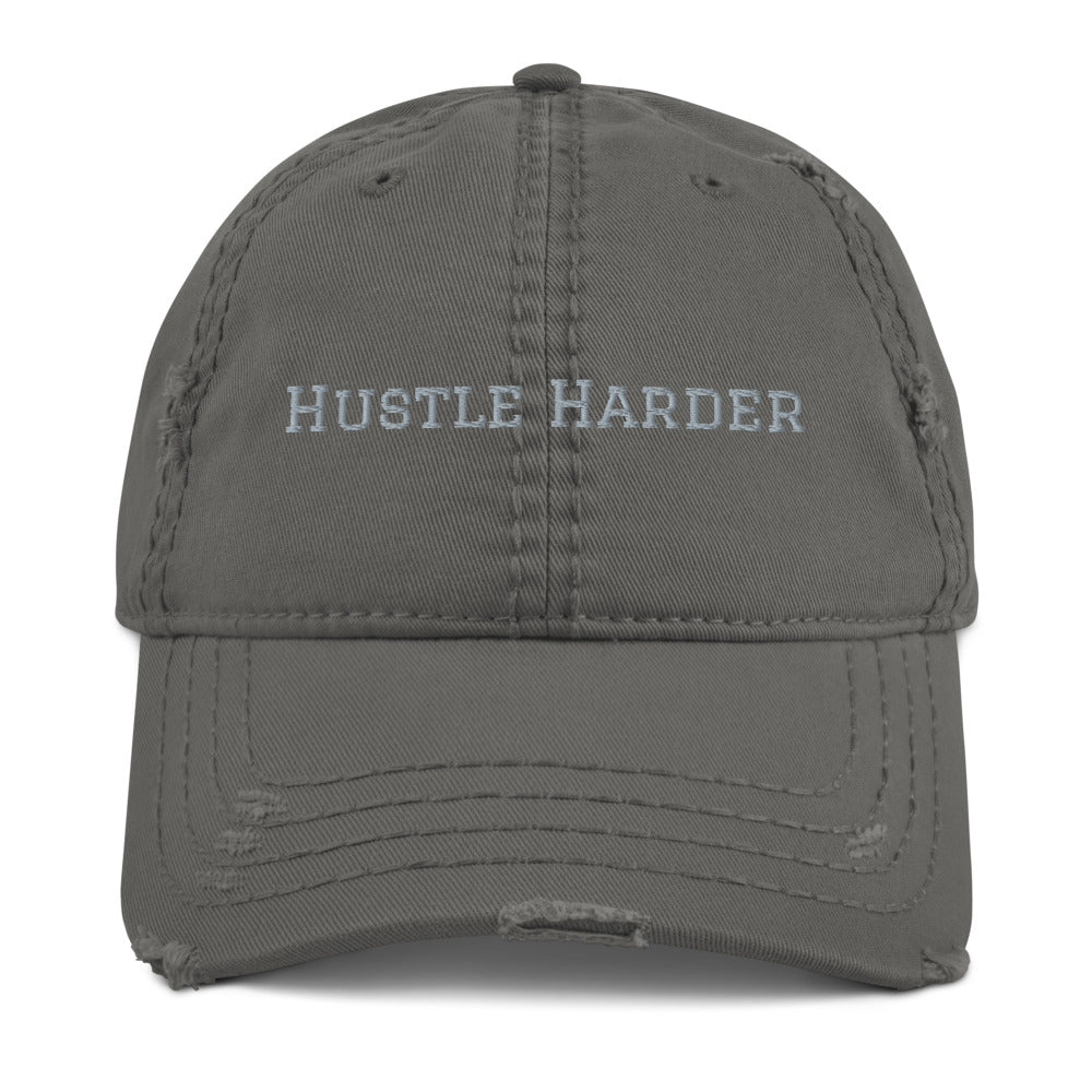 Hustle Harder Distressed Dad Hat