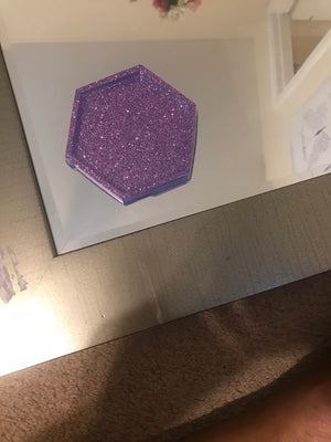 Purple pentagon shaped ashtray two set