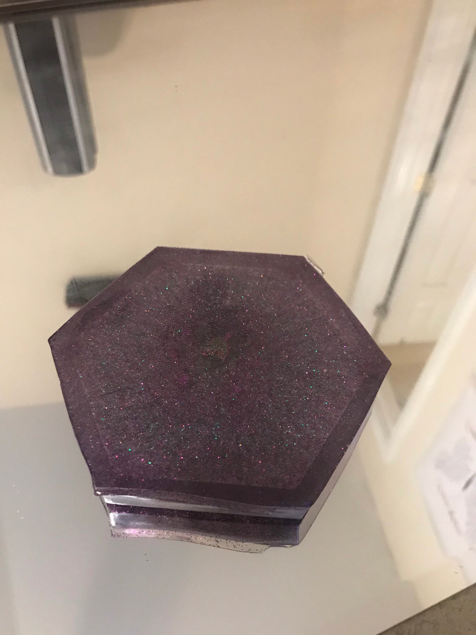 Purple pentagon shaped ashtray two set