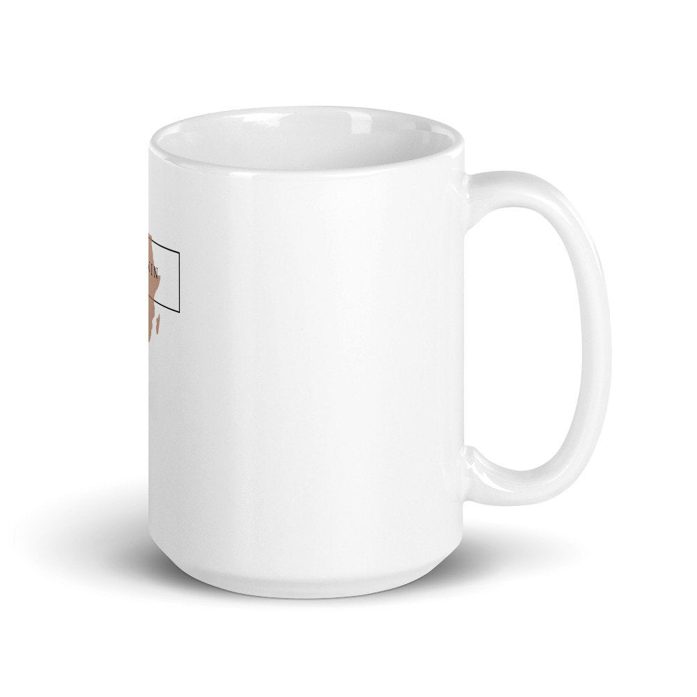 White glossy mug