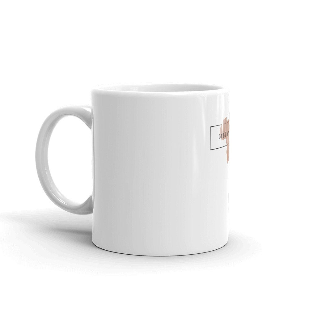 White glossy mug